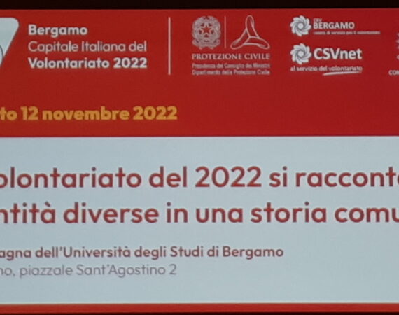 Bergamo capitale italiana del volontariato 12 novembre 2022